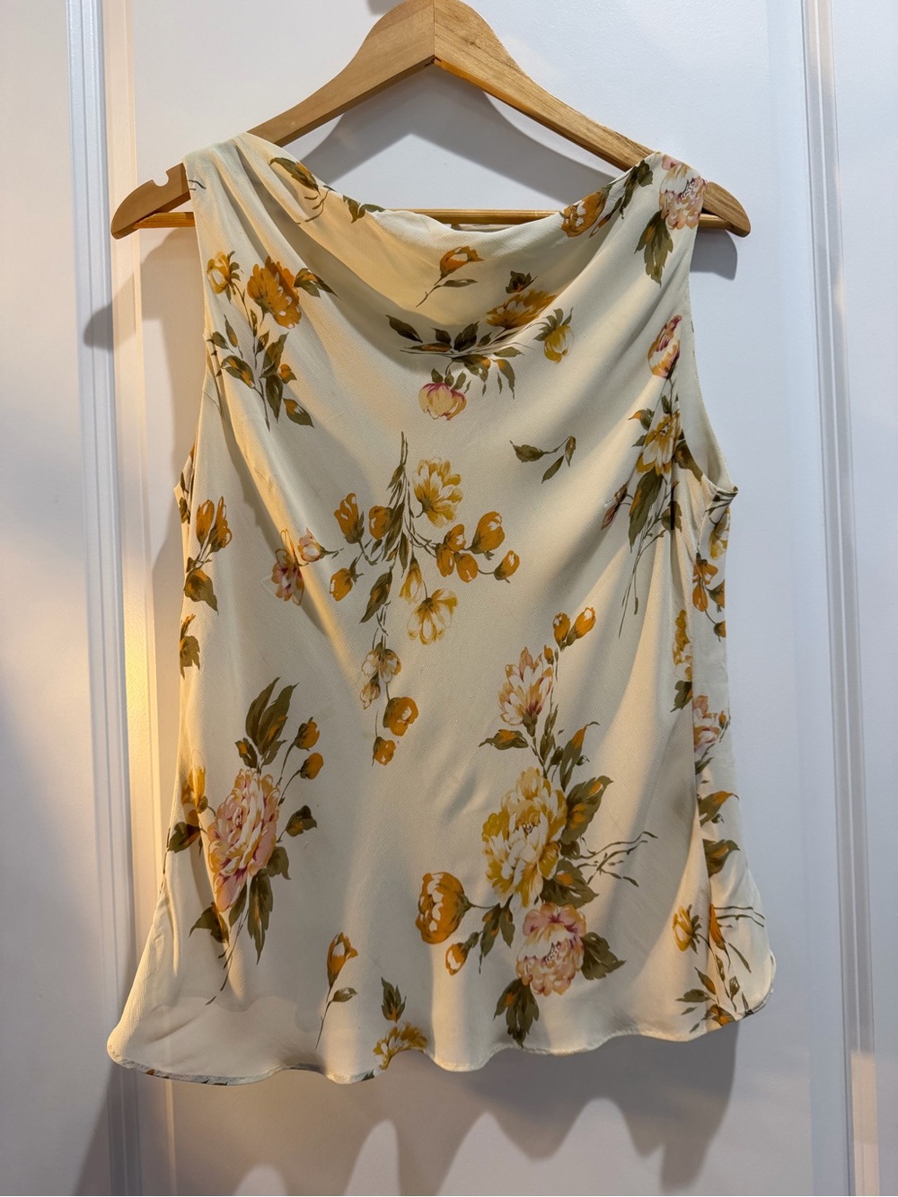 I.N.C. International Concepts Floral Cowl Neck Sleeveless Blouse‎ Size 10